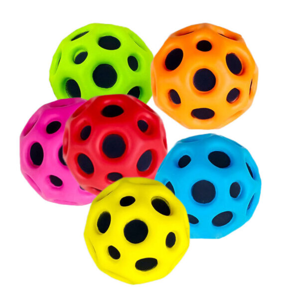 Hole Ball Soft Bouncy Ball Anti-fall Moon Shape Porous Bouncy Ball Kids Indoor Outdoor Toy Ergonomic Design - Image 4