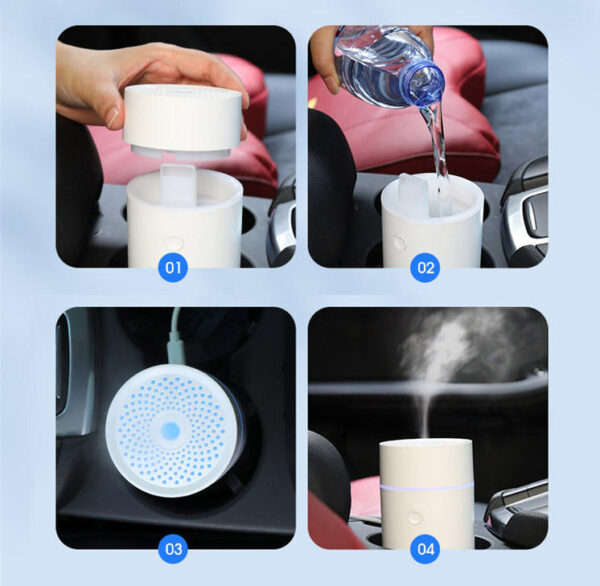 Dropshipping Car Diffuser Aroma Ultrasonic Water Mist Humidifier Lighting Oils Diffuser Car Aroma Diffuer Humidifier - Image 4