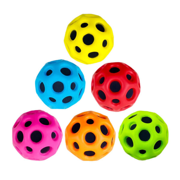 Hole Ball Soft Bouncy Ball Anti-fall Moon Shape Porous Bouncy Ball Kids Indoor Outdoor Toy Ergonomic Design - Image 6